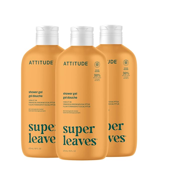 ATTITUDE Body Wash, EWG Verified Shower Gel, Dermatologically Tested, Plant and by ATTITUDE