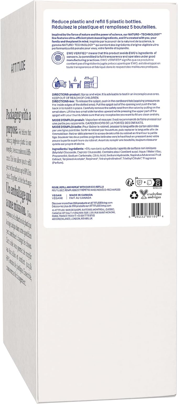 ATTITUDE All Purpose Cleaner Refill, EWG Verified, Plant-Based & Vegan - Image 7