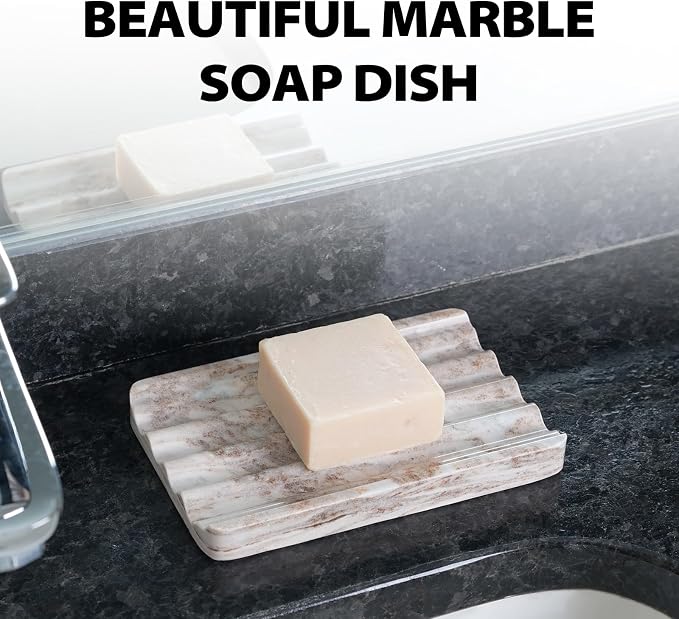 Marble Soap Holder, Soap Dish for Shower, Soap Saver - Image 2