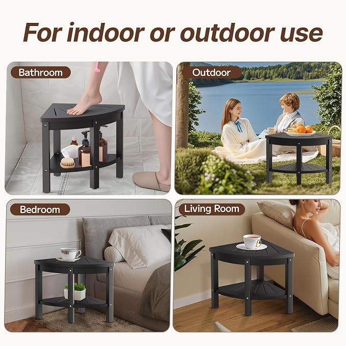 Shower Stool for Inside Shower, Corner Shower Stool, Shower Bench Seat - Image 4