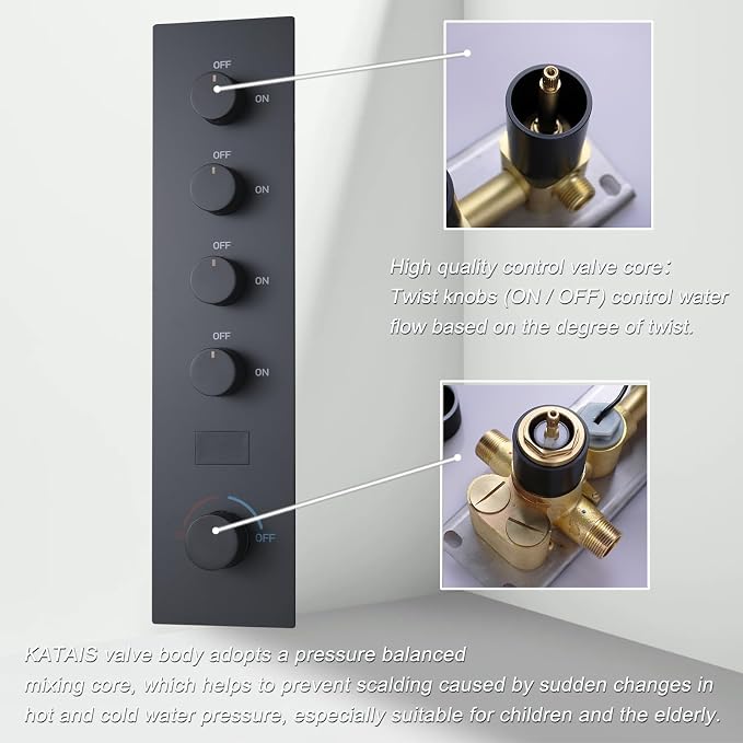 Matte Black Digital Display Shower System - Image 4