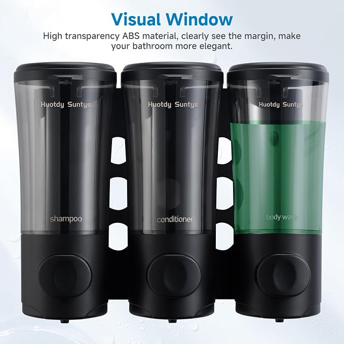 Shampoo and Conditioner Dispenser No Drill Shower Soap Dispenser Wall Mounted - Image 3