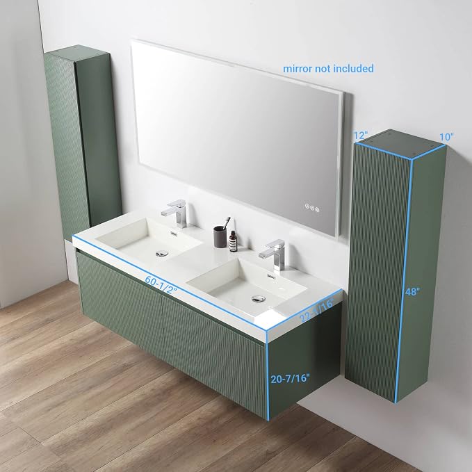 Blossom 60 Inch Double Sink Bathroom Vanity - Image 3