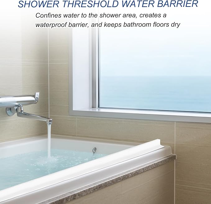PATIKIL 2" Collapsible Shower Threshold Water Barrier, 118 Inch Self Adhesive - Image 6