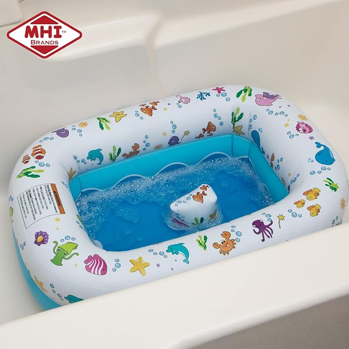 Mommy's Helper | Inflatable Under The Sea Baby Bathtub, Collapsible Safe Baby - Image 8