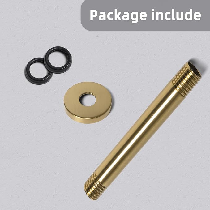 6 Inch Shower Arm with Flange, Ceiling Mounted Shower Head Extension Arm - Image 6
