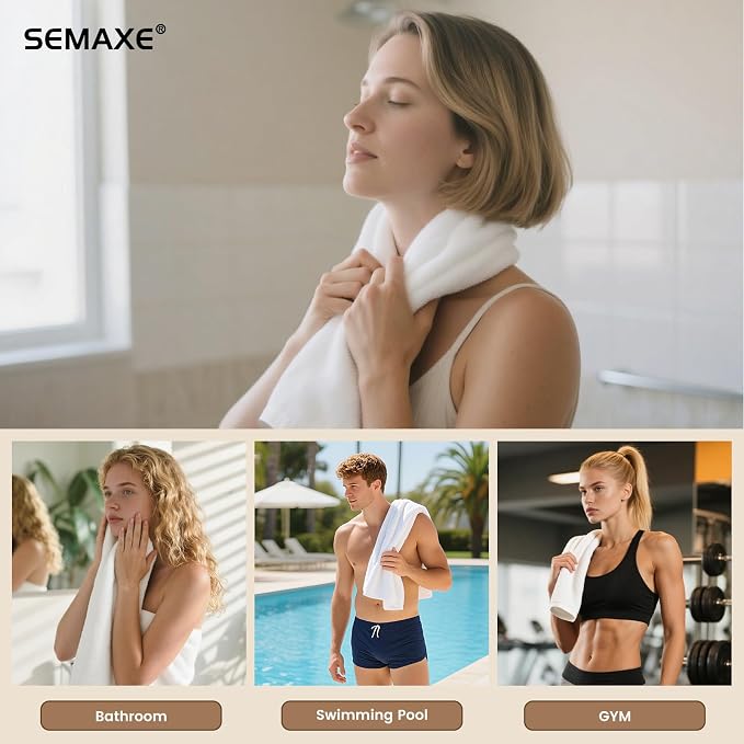 SEMAXE 6-Pack White Hand Towels - Image 7