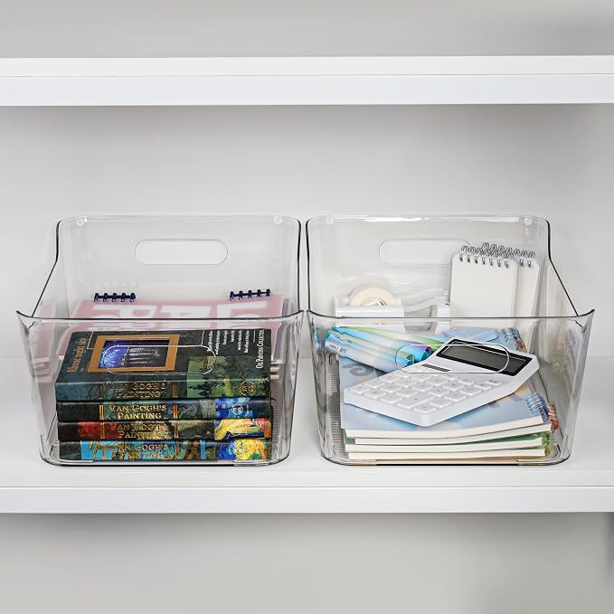 Tiawudi 4 Pack Plastic Storage Bins, Extra Large Pantry Organizer, 13.5" x 10" - Image 8