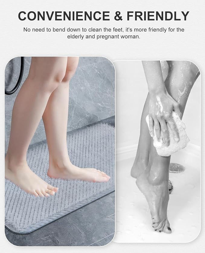 OTHWAY Non Slip Grassy Bathtub Mat : 27.5X15.7 inches Sturdy But Soft Bath - Image 5