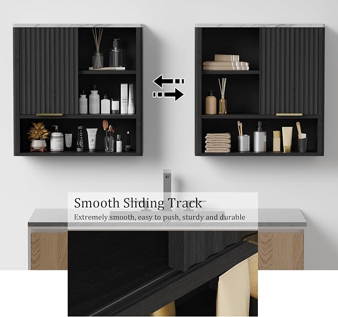 24” Bathroom Wall Cabinet, Modern Wood Medicine Cabinet - Image 5
