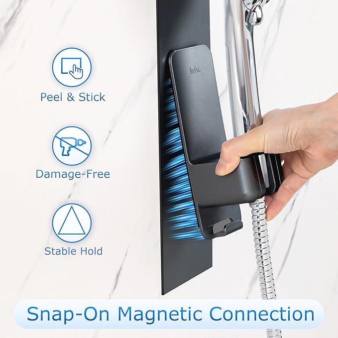 Modular Magnetic Handheld Shower Holder, 5-Section Customizable Sliding Rail - Image 2