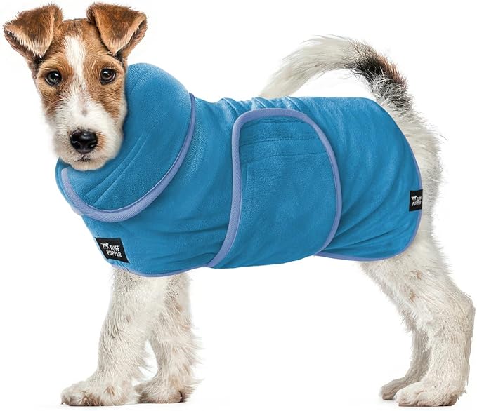 Tuff Pupper Fast Drying Dog Bath Robe | 800 GSM Plush Dog Towel by TuffPupper