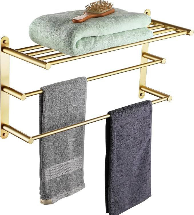 KOKOSIRI 3 Tier Bath Towel Rack 24 Inch Wall Mounted Rack by KOKOSIRI