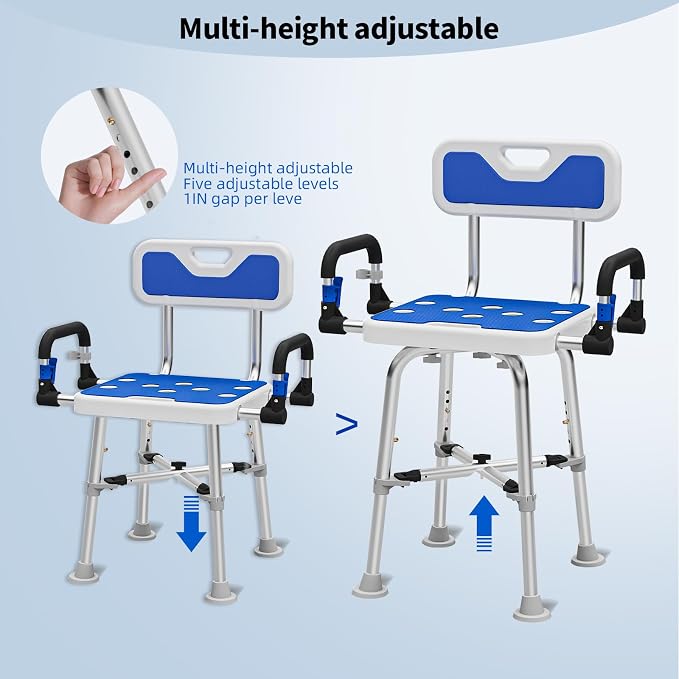 Shower Chair with Arms and Back - Image 3