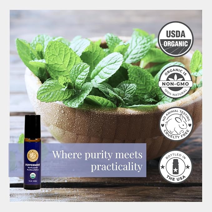 Silk Road Organic Peppermint Essential Oil Roll On, USDA Certified, - Image 4