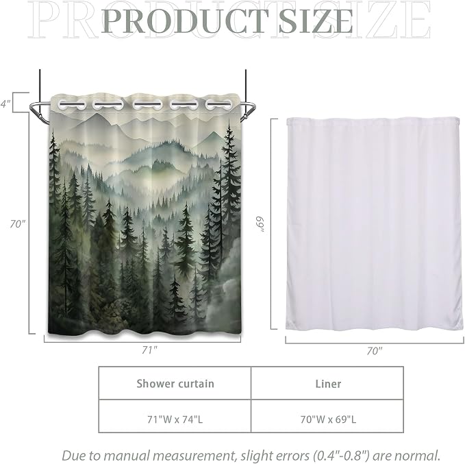 Forest Hookless Shower Curtain - Image 4