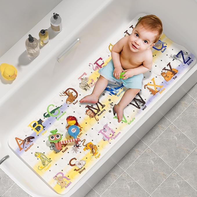 AmazerBath Baby Bath Mat Non Slip, Cartoon Kids Bath Mat by AmazerBath