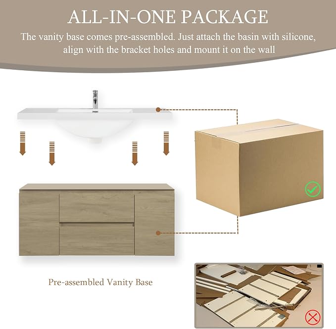 48" Floating Bathroom Vanity - Image 5