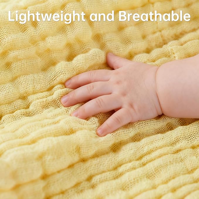 Organic Muslin Baby Washcloths 6 Pack Baby Bath Face Towel 12x12 Inch Extra - Image 2