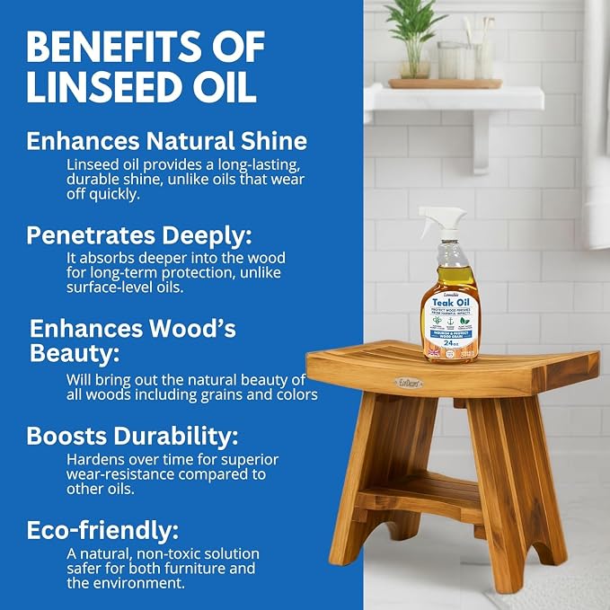 EcoDecors Fully Assembled, Serenity 18" Teak Shower Bench, - Image 6