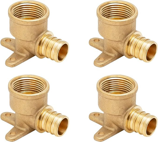 SUNGATOR 4-Pack 3/4" Pex Drop Ear Elbow, No Lead Brass, 3/4 Inch Pex Fittings by SUNGATOR