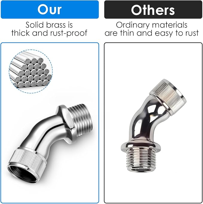 Shower Elbow Adapter for Shower Head, All Metal Handheld Showers Head Elbow - Image 4
