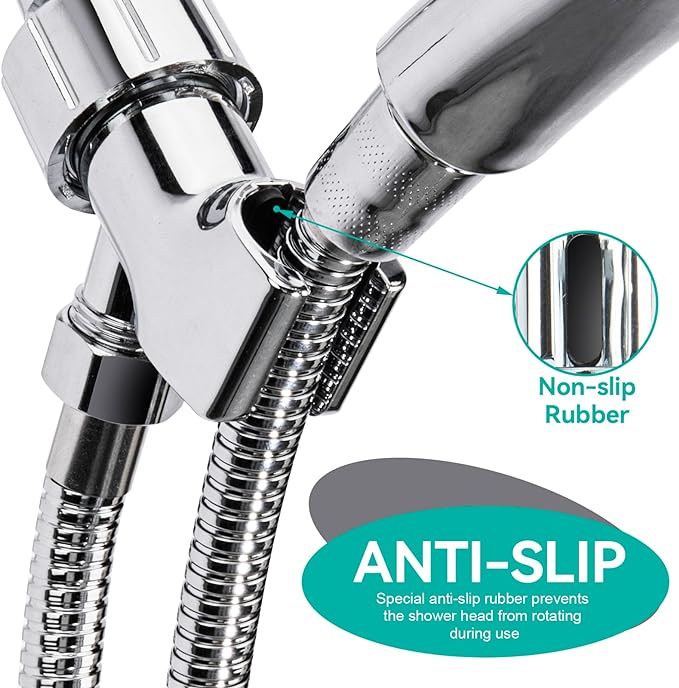 Adjustable Handheld Shower Head Holder and Hose- Premium ABS Bracket- 360 - Image 6
