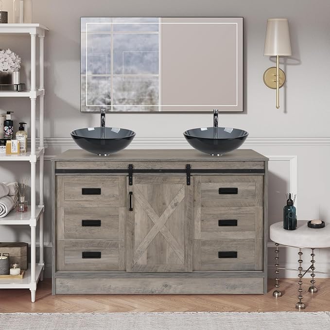 48 inch Barn Door Bathroom Vanity by Solidee