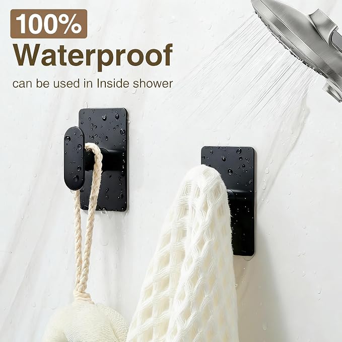 pickpiff Adhesive Towel Hooks for Bathroom: 20LB Extra Strong Wall Hanger for - Image 5