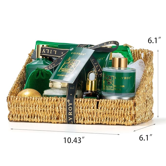 Christmas Gift Basket for Women and Men- 15-Piece Premium Eucalyptus Bath Gift - Image 5