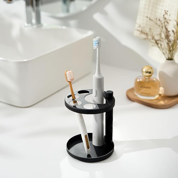 Metal Toothbrush Holder Stand for Bathroom: Stainless Steel Ventilated Organizer - Image 2