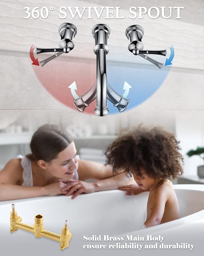 High Flow Wall Mount Tub Filler - Image 5