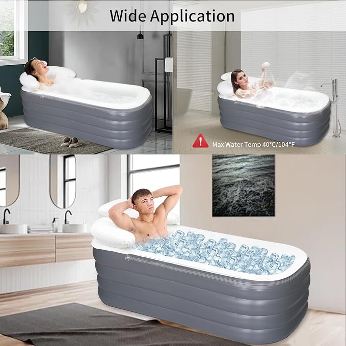 B&Y Inflatable Soaking Bathtub for Adult, Designed - Image 6