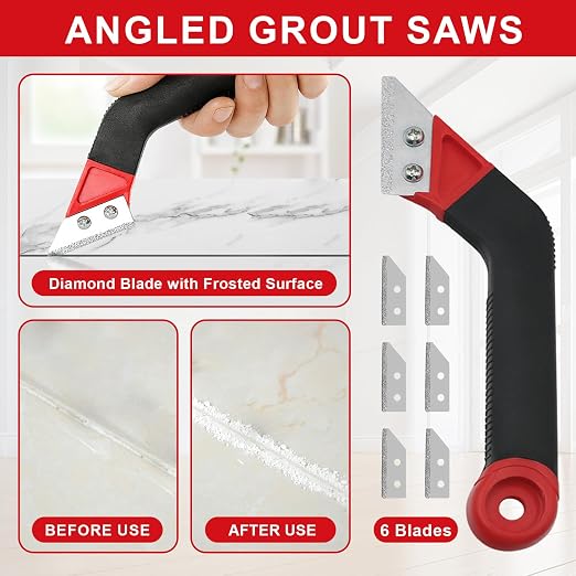 23 Pack Grout Removal Tool Kit, 2 Tile Grout Saws - Image 5