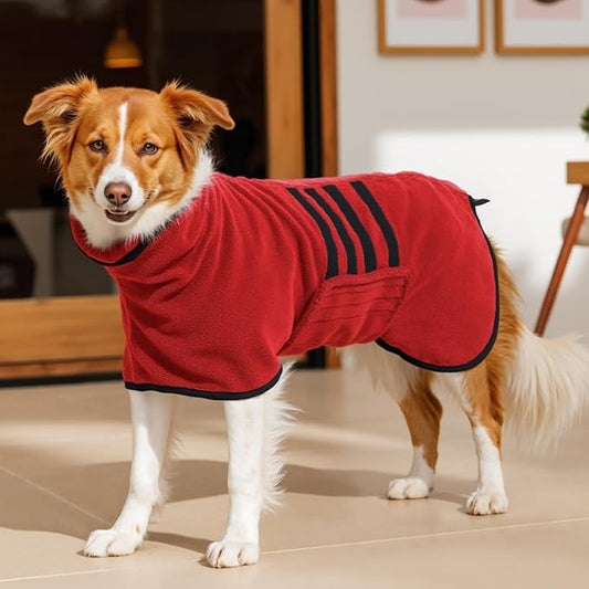 Microfibre Dog Bathrobe Towel Wrap Super Absorbent Dog Drying Coat Bath Robe by HezzLuv