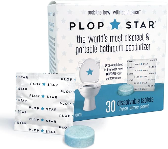 Odor Eliminating Toilet Tablets, Shark Tank Bathroom Deodorizer by Plop+Star