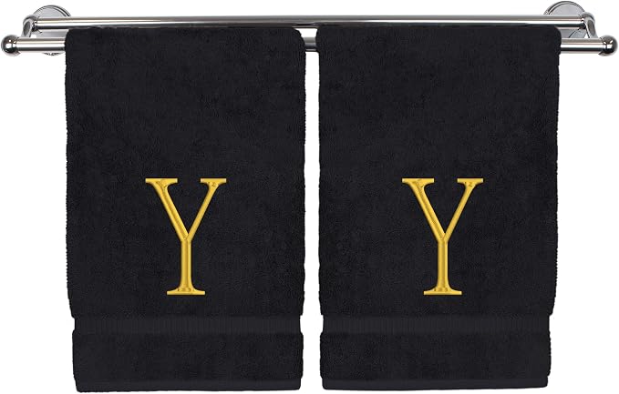 Monogrammed Hand Towel, Personalized Initial Gift, Extra Absorbent 100% Turkish by BareCotton