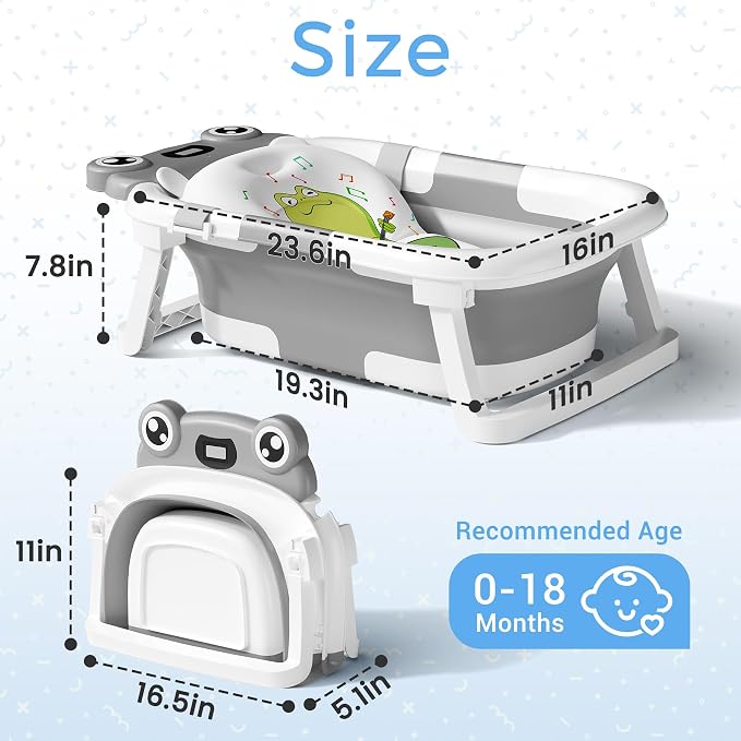 Baby Bathtub, Collapsible Newborn Bathtub - Image 4