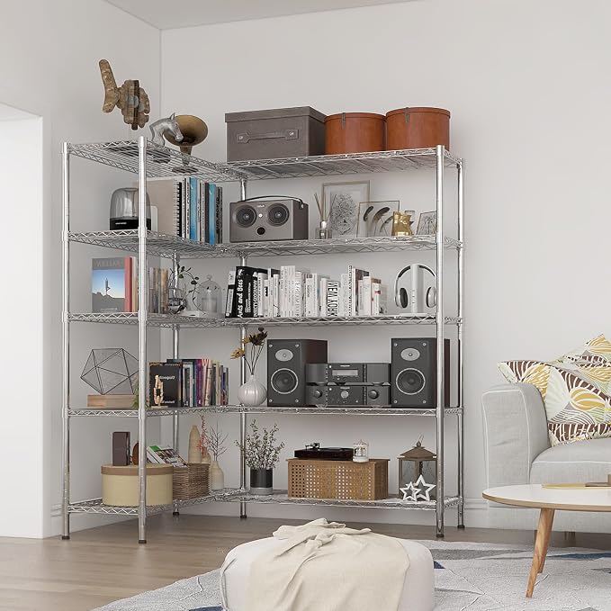 VINGLI 70" W Storage Shelves 1600LBS Heavy Duty Metal Shelving, Upgraded 5 Tier - Image 6