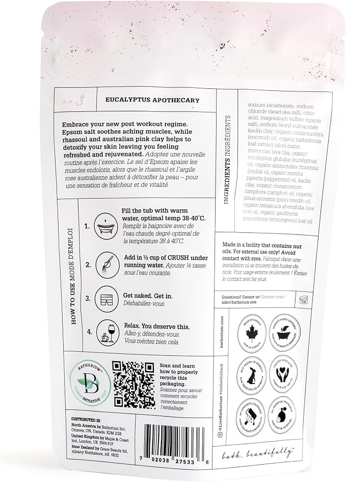 Bathorium Eucalyptus Apothecary Crush, Muscle Recovery Bath Soak, Eucalyptus & - Image 3