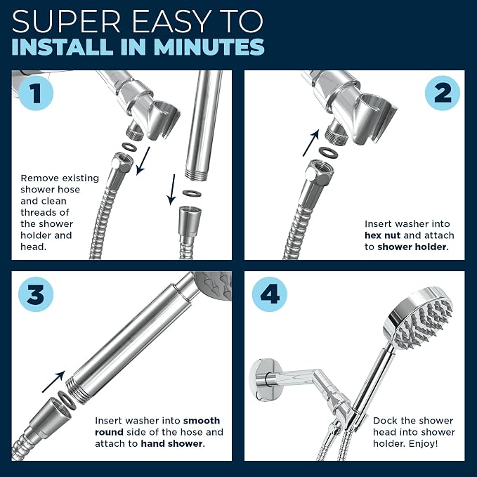 HammerHead Showers® Solid Metal 9 ft Shower Hose - Image 4