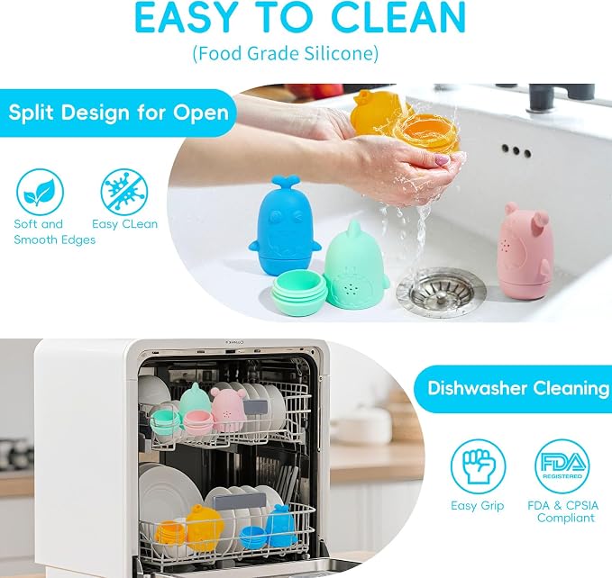 Baby Bath Toys for Kids Ages 1-3, Silicone Bath Toy and Bath Boats Spoons - Image 6