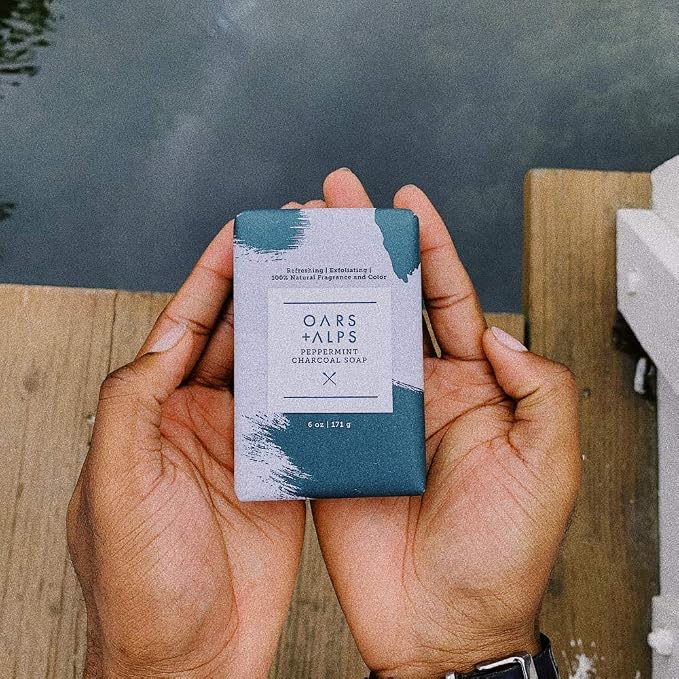 Oars + Alps Peppermint Charcoal Exfoliating Bar Soap - Image 7