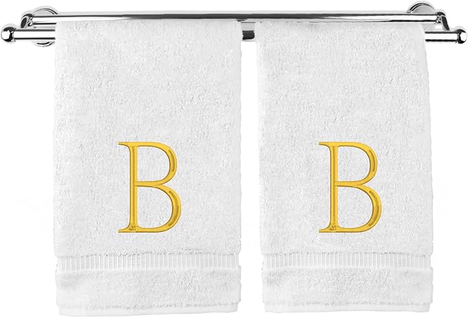 Monogrammed Hand Towel, Personalized Initial Gift, Extra Absorbent 100% Turkish by BareCotton