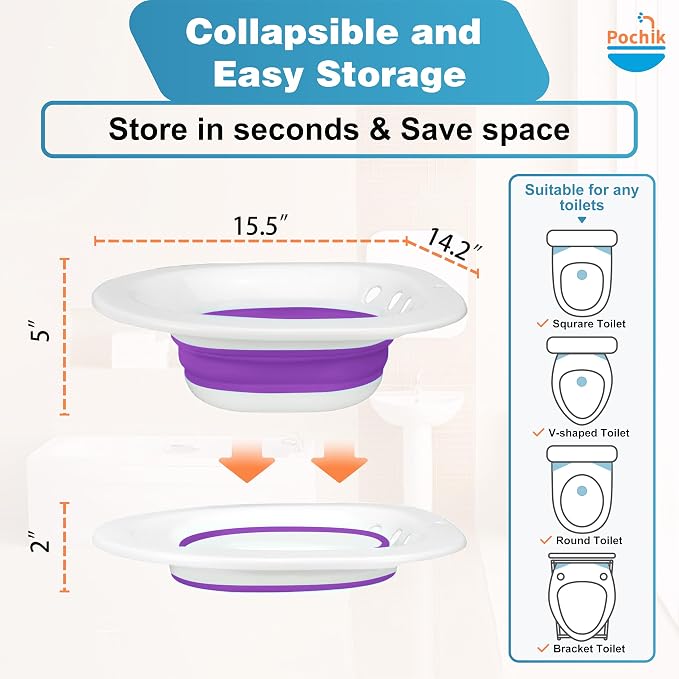 Pochik Sitz Bath for Toilet Seat Hemorrhoids and Postpartum Care, Yoni Steam - Image 5