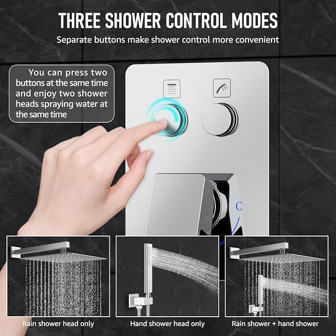 Iriber Chrome Shower System Wall Mount - Image 3