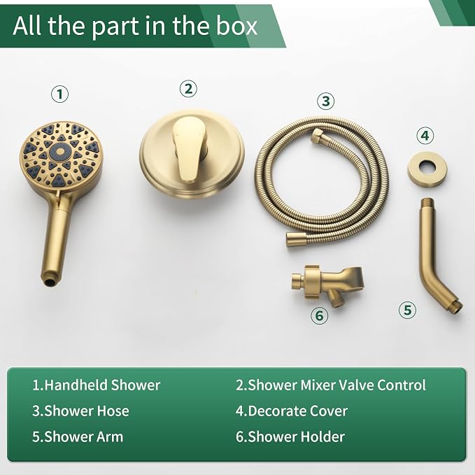 Shower Faucet Set with 7 Functions Handheld Shower Head Filter Shower Combo Set - Image 7