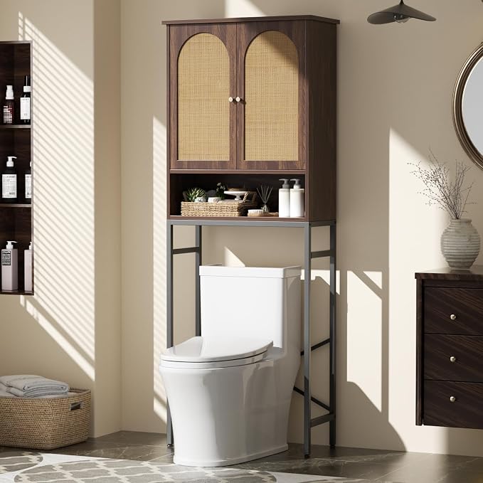 Rattan Toilet Storage Cabinet, Over The Rack Wood Cabinet by Befrases