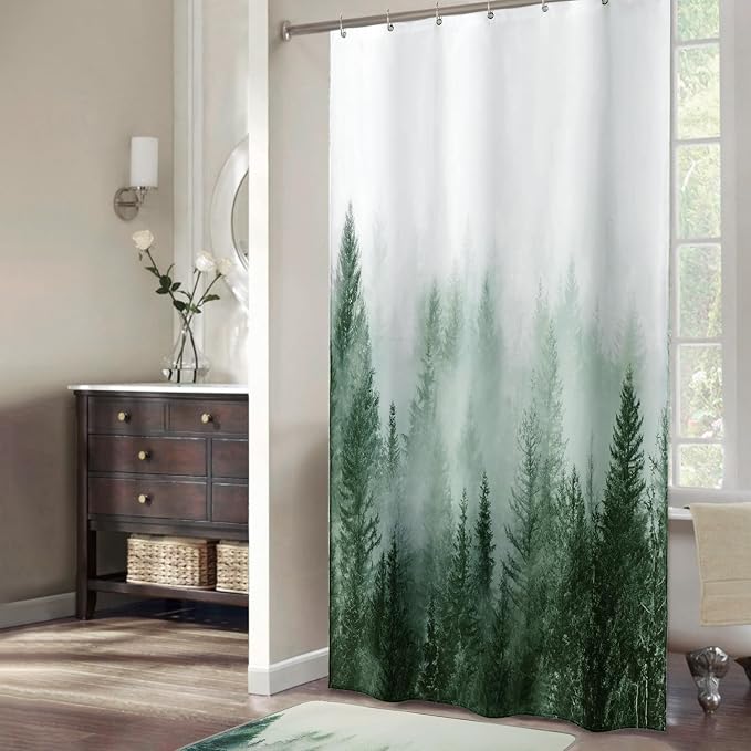 ORTIGIA Misty Forest Stall Shower Curtain - Image 8
