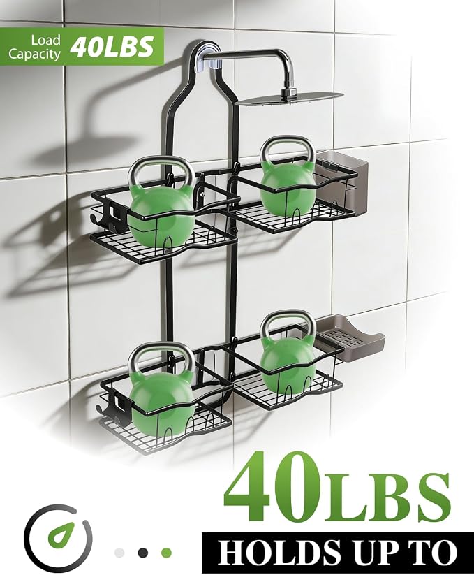 Shower Caddy Hanging, Rustproof Shower Organizer Over Showerhead - Image 5
